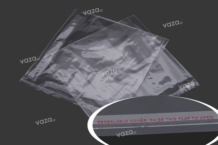 Sachets transparents avec fermeture auto-adhésive 320 x 340 mm - 1000 pcs