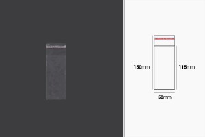 Kendinden yapışkanlı 50x150 mm kapaklı poşetleri temizleyin - 1000 adet-1