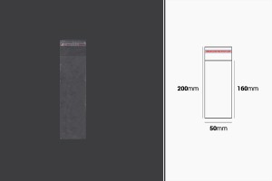 Kendinden yapışkanlı kapaklı şeffaf poşet 50x200 mm - 1000 adet-1