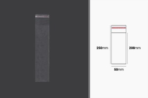 Kendinden yapışkanlı kapaklı şeffaf poşet 50x250 mm - 1000 adet-1