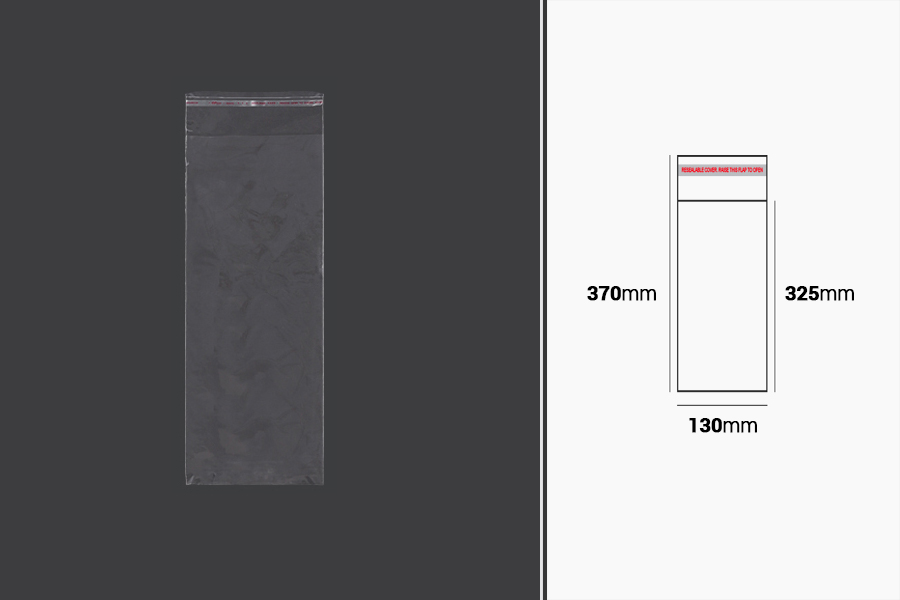 Kendinden yapışkanlı kapaklı şeffaf poşet 130x370 mm - 1000 adet