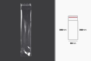 Transparente Beutel mit Selbstklebeverschluss 60x300mm - 1000 Stück-2