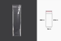 70x250 mm kendinden yapışkanlı şeffaf poşet - 1000 adet