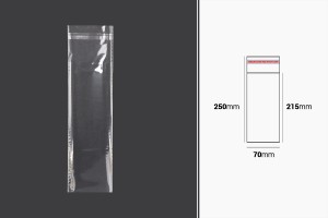 70x250 mm kendinden yapışkanlı şeffaf poşet - 1000 adet-2