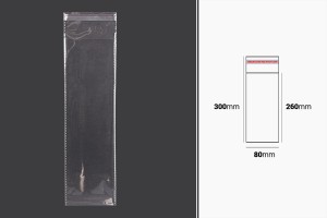80x300 mm kendinden yapışkanlı şeffaf poşetler - 1000 adet-2
