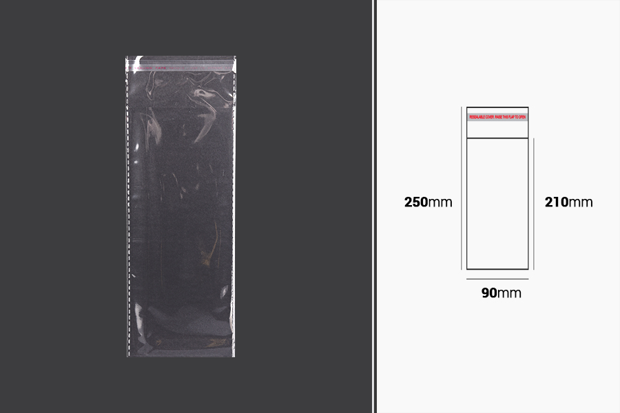 Kendinden yapışkanlı şeffaf poşet 90x250 mm - 1000 adet