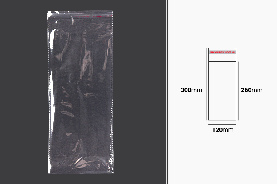 Kendinden yapışkanlı şeffaf poşet 120x300 mm - 1000 adet