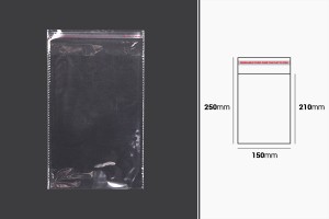 150x250 mm kendinden yapışkanlı şeffaf poşetler - 1000 adet-2