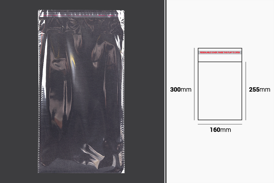Kendinden yapışkanlı şeffaf poşet 160x300 mm - 1000 adet