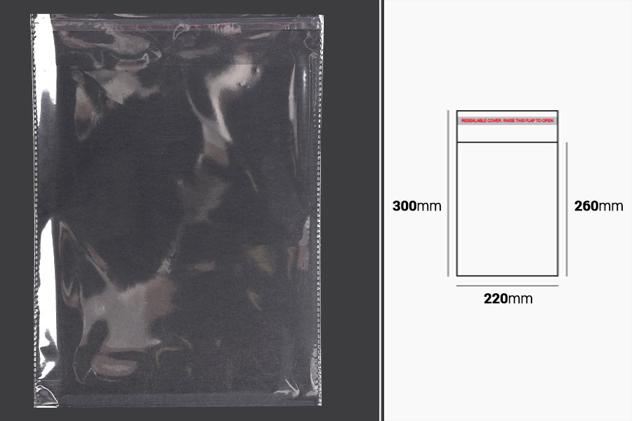 Kendinden yapışkanlı şeffaf poşetler 220x300 mm - 1000 adet