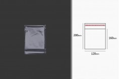 Transparent self-seal adhesive bags in size 120x200 mm - 1000 pcs