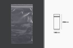 Taschen mit Reißverschluss 140x250 mm transparenter Kunststoff - 100 Stk-εικόνα_διαστάσεις