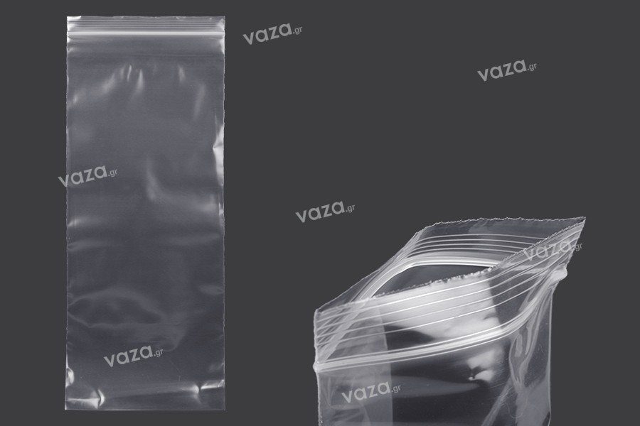 Bustine di plastica con chiusura a zip  120x300 mm trasparenti – 100 pz