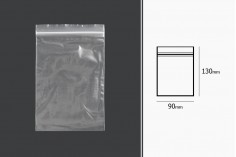 Bustine di plastica con chiusura a zip  90x130 mm trasparenti – 500 pz