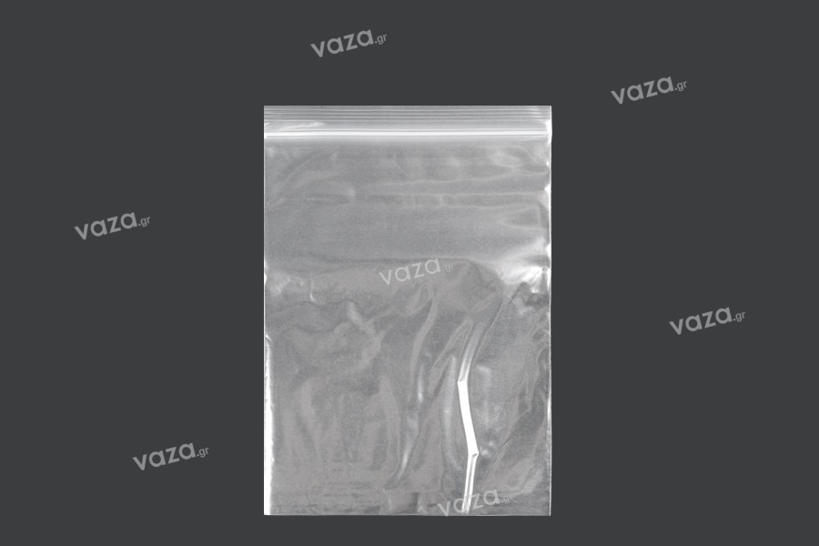 Σακουλάκια με κλείσιμο zip 130x190 mm διαφανή πλαστικά - 100 τμχ