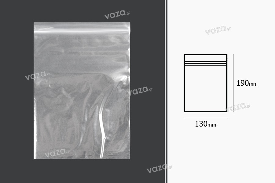 Bustine di plastica con chiusura a zip  130x190 mm trasparenti – 100 pz