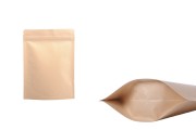 Σακουλάκια κραφτ τύπου Doy Pack, με κλείσιμο "zip", εσωτερική επένδυση αλουμινίου και δυνατότητα σφράγισης με θερμοκόλληση 90x30x140 mm - 50 τμχ