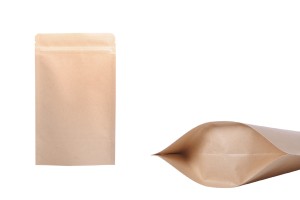 Standbodenbeutel aus Kraftpapier mit Druckverschluss, Alu- Beschichtung, verschließbar durch Schweißgerät 110x30x185mm - 50 Stücke-1