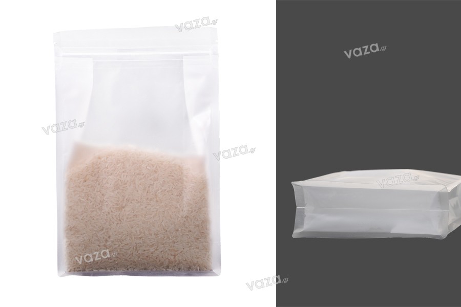 Σακουλάκια τύπου Doy Pack διάφανα με κλείσιμο "zip" και δυνατότητα σφράγισης με θερμοκόλληση 180x80x280 mm - 50 τμχ