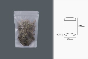 Sachets transparents de type Doypack avec fermeture zip et possibilité de fermeture par thermoscellage 150 x 40 x 220 mm - 50 pcs-εικόνα_σύνθεση