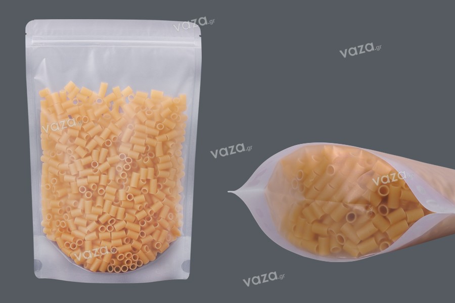 Σακουλάκια τύπου Doy Pack διάφανα με κλείσιμο "zip" και δυνατότητα σφράγισης με θερμοκόλληση 200x50x300 mm - 50 τμχ