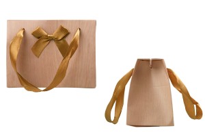 Geschenktüte 130x70x100 mm mit Griff und Schleife-1