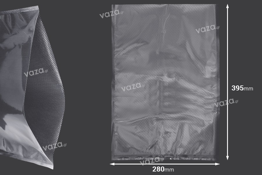 Σακούλες vacuum (κενού αέρος) 280x395 mm για συντήρηση - συσκευασία τροφίμων και άλλων προϊόντων - 100 τμχ