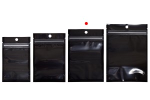 Sachets de type Doypack 100 x 30 x 150 mm en aluminium avec dos noir, fenêtre transparente avec fermeture zip et possibilité de fermeture par thermosoudage - 100 pcs-6