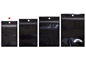 Doy Pack-Taschen 80x30x130mm Aluminium mit schwarzer Rückseite, transparenter Vorderseite mit "Reißverschluss" und Möglichkeit zum Heißsiegeln - 100 Stück-6