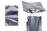 Σακουλάκια τύπου Doy Pack 120x40x170 mm αλουμινίου πίσω πλευρά, διάφανο μπροστά και κλείσιμο με θερμοκόλληση - 100 τμχ