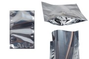 Doy Pack Beutel 120x40x170 mm Aluminiumrückseite, transparente Vorderseite und Verschluss mit Heißsiegelung - 100 Stk