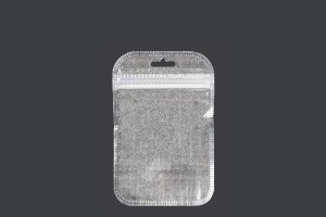 Sachets avec fermeture éclair 85 x 130 mm, dos argenté non tissé, face transparente et eurohole - 100 pcs-εικόνα_προϊοντική