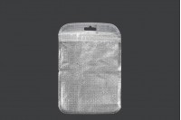 Non-woven zip lock bags with Eurohole, silver back side and transparent front side in size 105x150 mm - 100 pcs