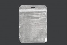 Σακουλάκια με κλείσιμο zip 150x200 mm, non woven ασημί πίσω όψη, διάφανο μπροστά και τρύπα eurohole - 100 τμχ