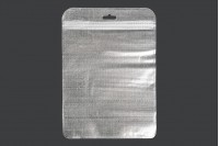 Σακουλάκια με κλείσιμο zip 160x220 mm, non woven ασημί πίσω όψη, διάφανο μπροστά και τρύπα eurohole - 100 τμχ