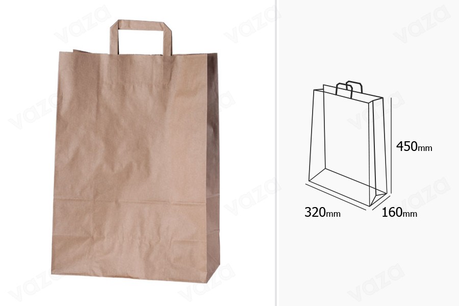 Sac en papier avec poignée en couleur terreuse et aux dimensions 320 x 160 x 450 mm - 25 pcs Sac en papier avec poignée en couleur terreuse et aux dimensions 320 x 160 x 450 mm - 25 pcs-photo_dimensions