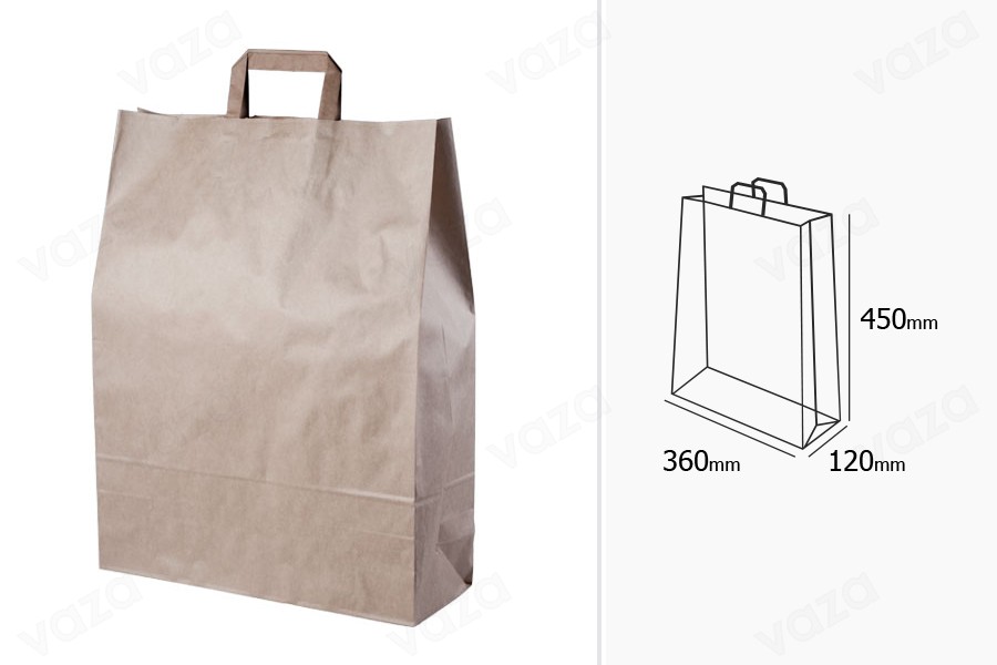 Sac en papier avec poignée en couleur terreuse et aux dimensions 360 x 125 x 470 mm - 25 pcs Sac en papier avec poignée en couleur terreuse et aux dimensions 360 x 125 x 470 mm - 25 pcs-photo_dimensions