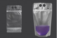 Transparent Doypack stand-up pouch 500 ml with zipper and holes for a drink-ing straw and carrying around - 50 pcs.