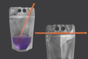 Gourde Doypack 500 ml transparente avec fermeture éclair et trous pour la paille et transport - 50 pcs-bildabmessungen