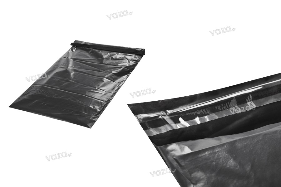 Buste impermeabili per trasporto corriere 320x490 mm nere con chiusura adesiva - 100 pz