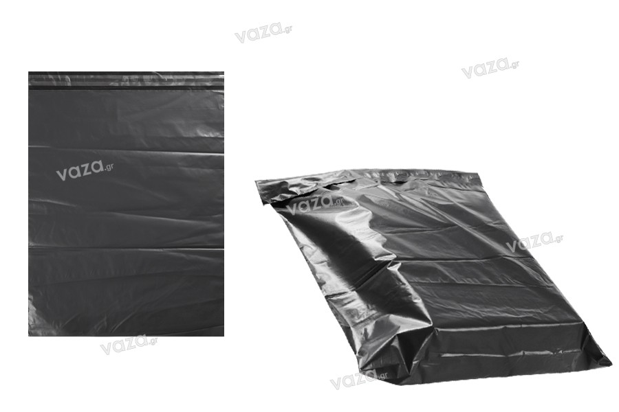 Black self-seal adhesive waterproof courier bags in size 380x520 mm - 100  pcs | Packaging bags - Zipper sealing - courier