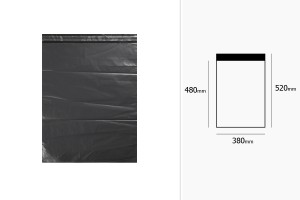 380x520mm schwarze Kuriertasche mit Aufkleberverschluss - 100 Stk-εικόνα_διαστάσεις