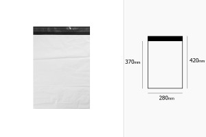 280x420 mm weiße Kuriertasche mit Aufkleberverschluss - 100 Stck-εικόνα_διαστάσεις