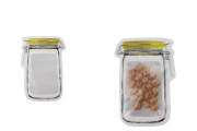 Jar shape Doypack stand-up pouch in size 107x150 mm with zipper - 50 pcs