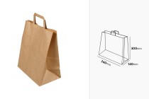 Paper bag with flat handle in earthy color and dimensions 260x140x300 mm Paper bag with flat handle in earthy color and dimensions 260x140x300 mm