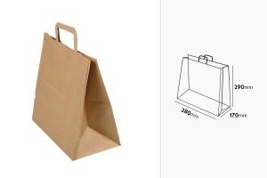 Paper bag with flat handle in earthy color and dimensions 280x170x290 mm-2