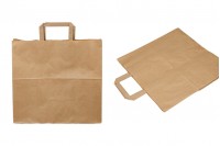 Paper bag with flat handle in earthy color and dimensions 320x170x310 mmm