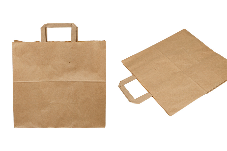 Paper bag with flat handle in earthy color and dimensions 320x170x310 mm Paper bag with flat handle in earthy color and dimensions 320x170x310 mm