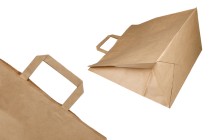 Paper bag with flat handle in earthy color and dimensions 330x200x330 mm Paper bag with flat handle in earthy color and dimensions 330x200x330 mm