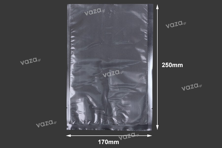 Σακούλες vacuum (κενού αέρος) για συντήρηση - συσκευασία τροφίμων και άλλων προϊόντων 170x250 mm - 100 τμχ